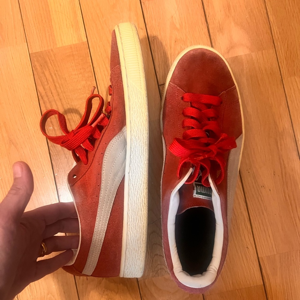 Puma Red and White Sneakers